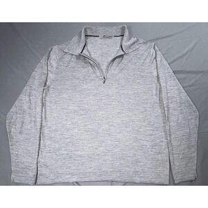 Raffi Sweater Mens Large Gray 1/4 Zip Collared Merino Wool Cashmere Knit